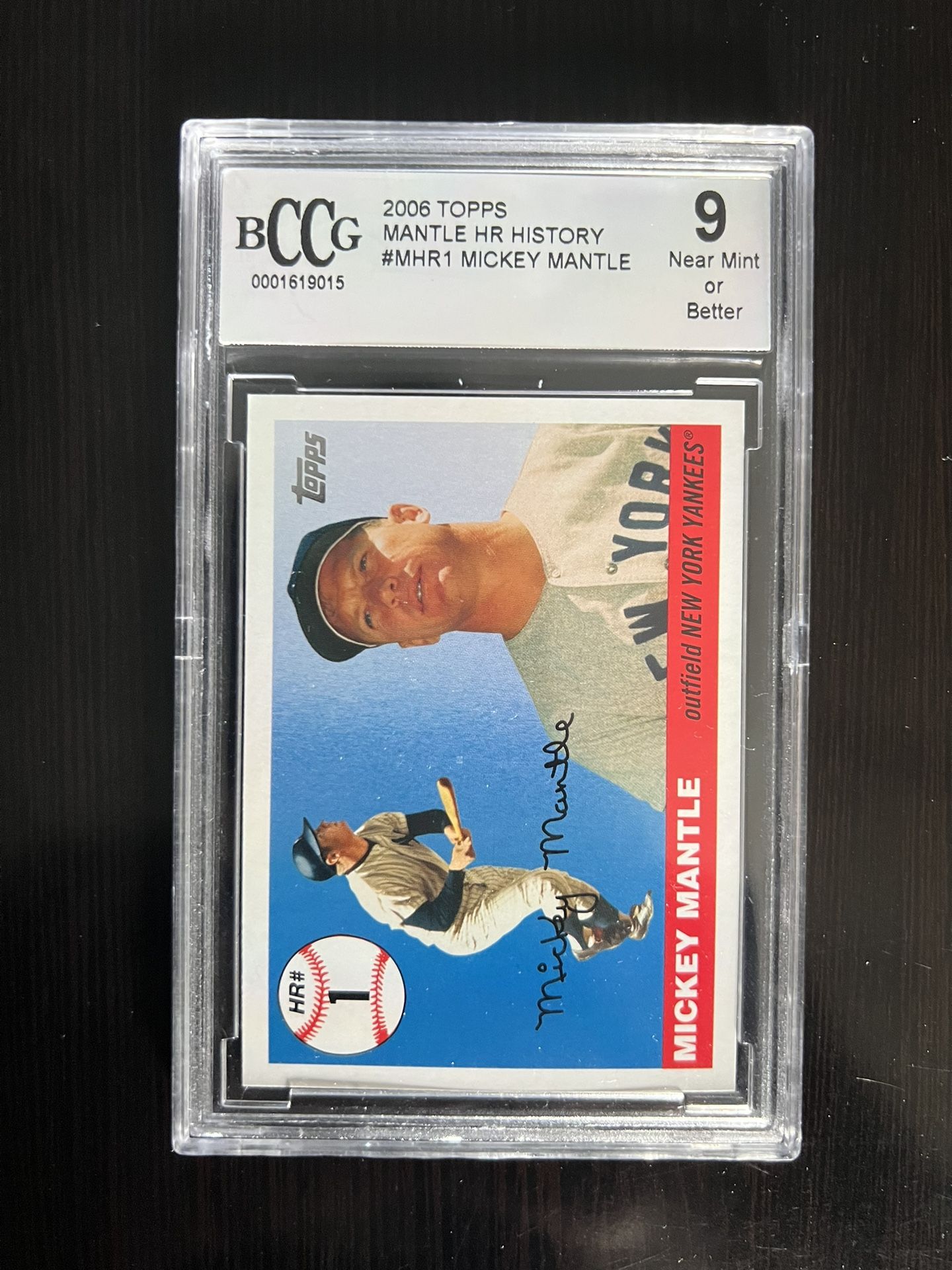 2006 TOPPS MICKEY MANTLE HR HISTORY #MHR1 BASEBALL CARD BCCG NEAR MINT OR BETTER