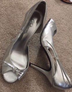 Sliver heels shoes size 8