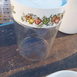 vintage Pyrex CorningWare "Spice of Life" See N Store glass canister. 