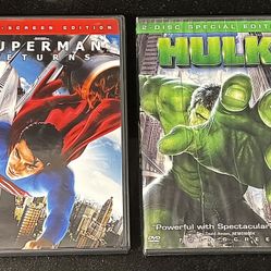 🚨Bargain: 📀 2 Super Hero Action DVD Movies: Superman Returns + Hulk (new)