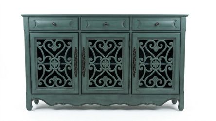 Raymour & Flanigan Sage Green Sideboard Cabinet