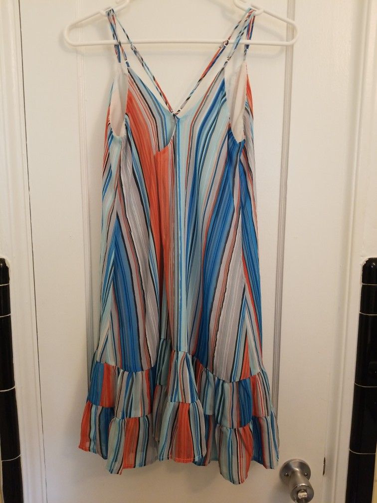 Chelsea & Violet Blue, Orange and White Striped Blouse