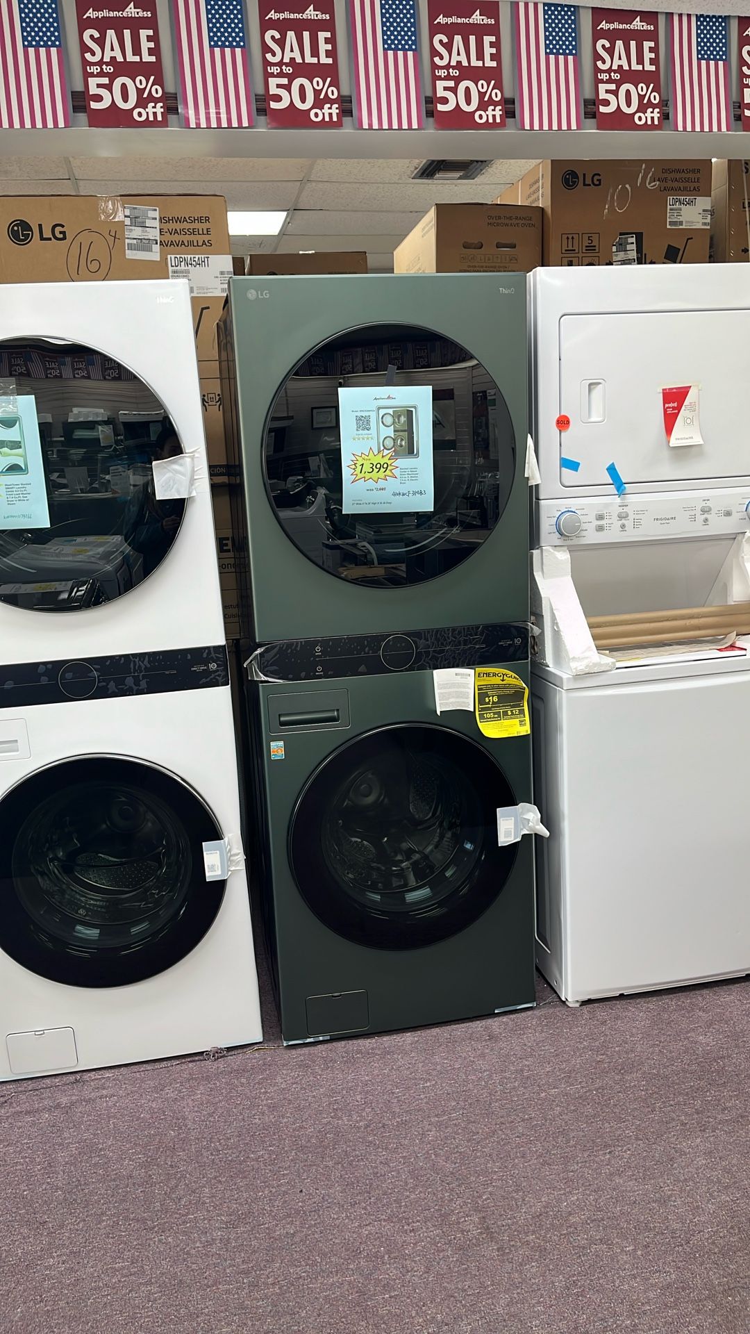 Stackable Washer And Dryer 27” In New Open Box And Year Warranty