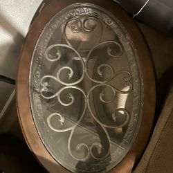 Ornate oval end table