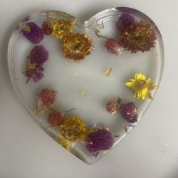 Home Decor Heart With Real Flowers