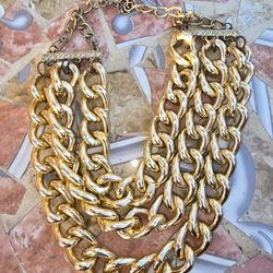 Heavy Gold Statement Piece Necklace 