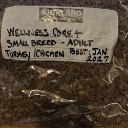 5 lbs Wellness core plus small breed adult turkey chicken dog food