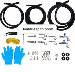 Universal 134a Air Conditioning Easy Clip AC Hose Kit With O-Ring Fittings Clips O-rings/Goggles Kit Universal
