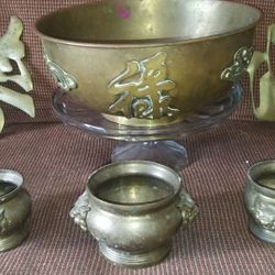 .Antique oriental solid brass