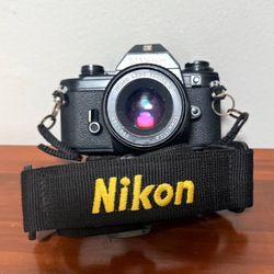 Vintage Nikon EM 35mm SLR Film Camera With Series E 50mm f/1.8 Lens