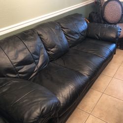 Black leather Couch