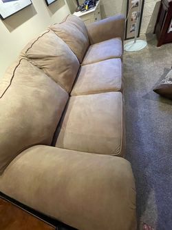 Tan Microfiber 3-Seat Sofa