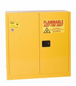 EAGLE Hazardous Material Storage Cabinet: Sta, 30 gal, 43 in x 18 in x 44 in, Yellow, Self-Closing Item 55EA87 Mfr. Model 3010X