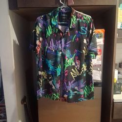 cactus man ricky singh graffiti button down