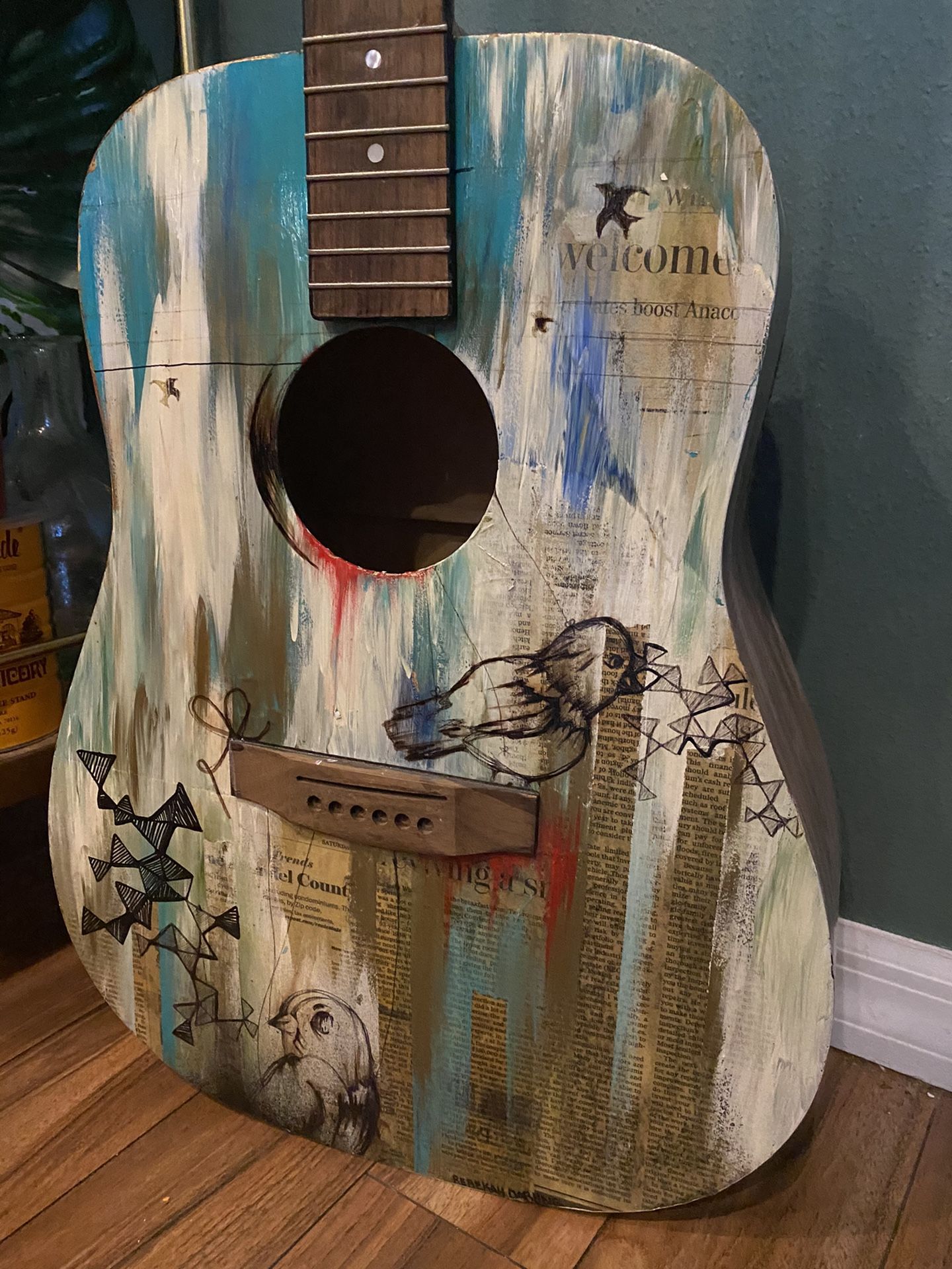 Local Artist Painted Guitar 