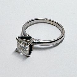 ZALES 1-Carat Princess Cut Solitaire Ring, Size 4.5, in 14K White Gold 💍