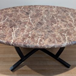 Earth-Toned Faux Marble Coffee Table