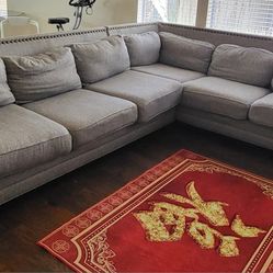 Gray L Sectional Sofa Couch