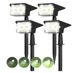 Lot Of 4 Solar Landscape Spotlights, 6500K