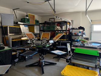 6 screen 6 platen screen press