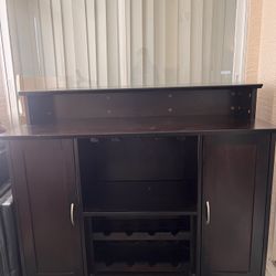 Beautiful Wooden Bar, Wine Rack Shelves