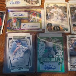 Baseball Cards With Sleeves Signed 