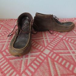 Twisted X Women’s 9.5 Driving Moc Chukka Boots Shoes Leather WDM0079 Embossed