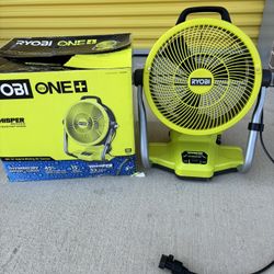 RYOBI ONE+ 18V Cordless Hybrid WHISPER SERIES 12 in. Misting Air Cannon Fan (Tool Only)
