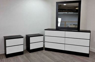 Dresser whit mirror and 2 nightstands  - Cómoda con espejo y 2 mesitas de noche