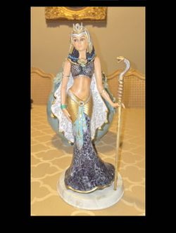 Cleopatra Goddess of Egypt Glass Mosaic Sculpture from The Bradford Exchange. She is 12.5" Tall.