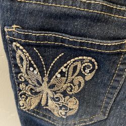 Girls Size 6 Butterfly Embroidered Jeans