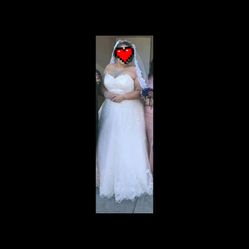 Size 16 David's Bridal Blush Wedding Dress