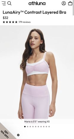 LunaAiry™ Contrast Layered Bra - Pink (M)
