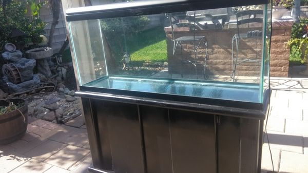 55 gallon fish tank aquarium + black solid wood stand