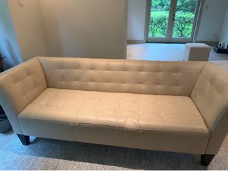 Cream Leather Couch