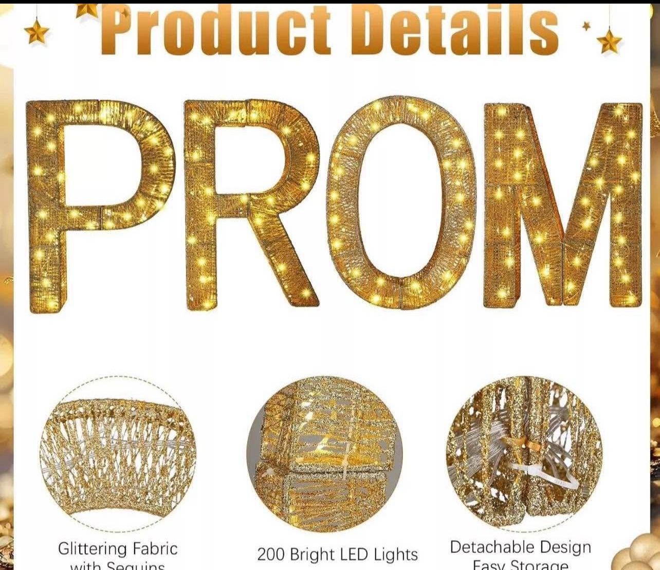 β¨ Light-Up βPROMβ Letters β 2ft Tall β¨ ** 4 BOXES** ( TAKING OFFERS FOR ALL 4)