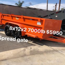 Dump Trailer 8x12x2 7000lb $5950 Cash /card 