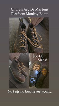 Dr. Martens Church Arc Platform Monkey Boots Size 8