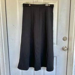 Christopher & Banks Black Midi Maxi Skirt Thick Aline Skirt size M