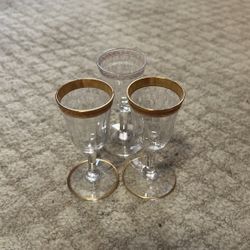 3Gold  Trimmed Port Glasses 