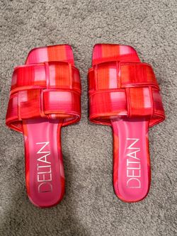 MUST GO! Deltan pink/red/orange sandals - size 7 1/2
