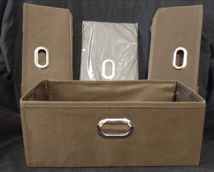 Small Brown Canvas Bins (set of four 4)