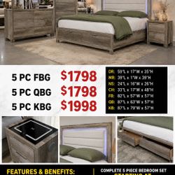 ✨ NEW ARRIVAL! Modern 5-Piece Bedroom Set ✨