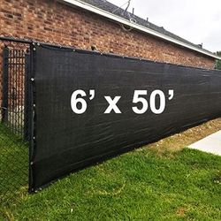Brand New $45 Privacy Fence 6x50 FT Screen Cover, Mesh Shade Cover for Garden Wall Yard Backyard