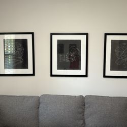3 Large Photos Framed - Movie Themed 