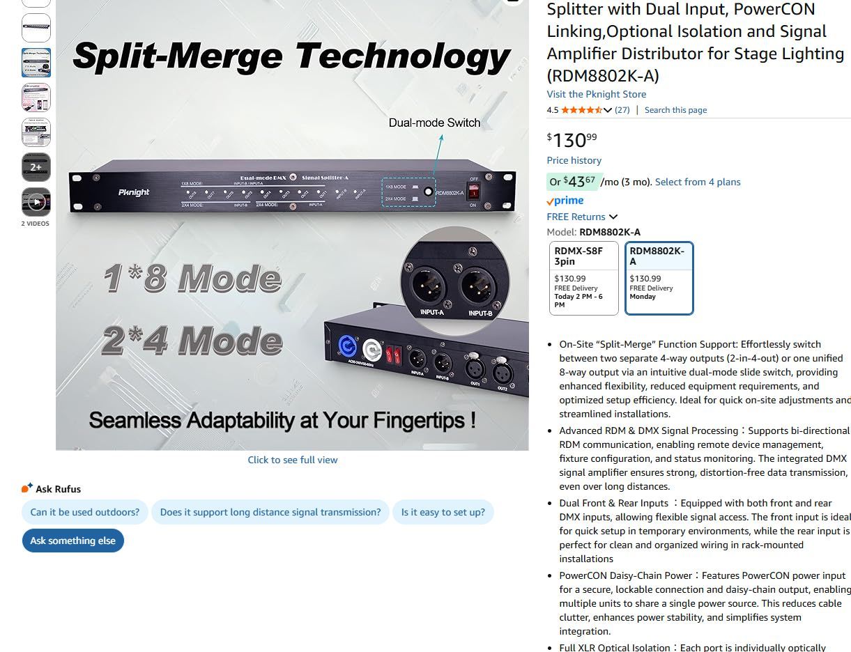 On-Site “Split-Merge” Function Support: Effortlessly switch between two separate 4-way outputs (2-in-4-out) or one unified 8-way output via an intuiti