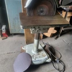 Apex 16" Disc Sander Grinder Baldor 1 Horsepower 220v 3 Phase Motor Made In USA