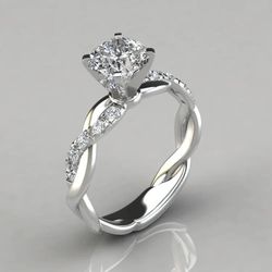 Beautiful cross band Moissonite ring