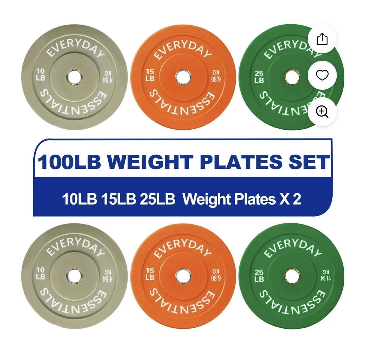 100 LBS Weight Plate Set Color