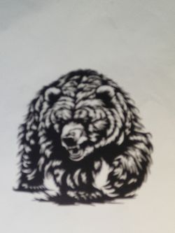 Grizzly Bear Metal Wall Art
